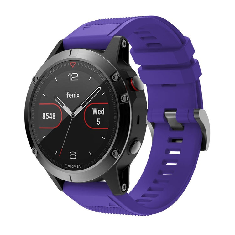 Super sejt Garmin Fenix 5 Silikone Rem - Lilla#serie_12