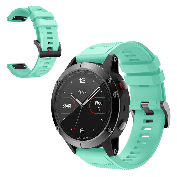 Super sejt Garmin Fenix 5 Silikone Rem - Grøn#serie_3