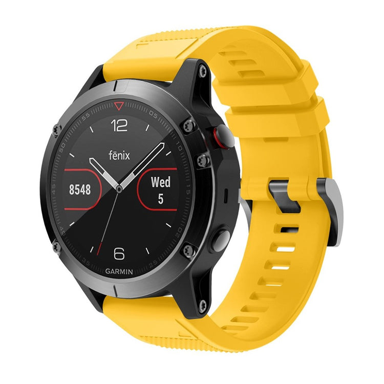 Super sejt Garmin Fenix 5 Silikone Rem - Gul#serie_6