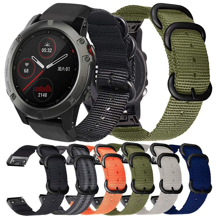 Rigtigt holdbart Universal Garmin Stof Urrem - Sort#serie_3