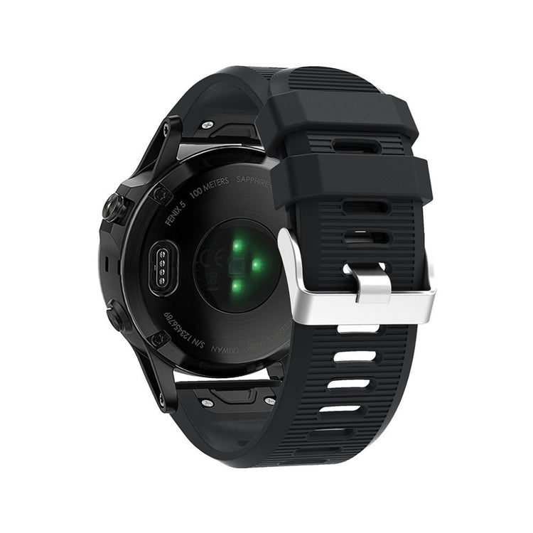 Tidsløst Garmin Fenix 5X Plus Silikone Rem - Sort#serie_13