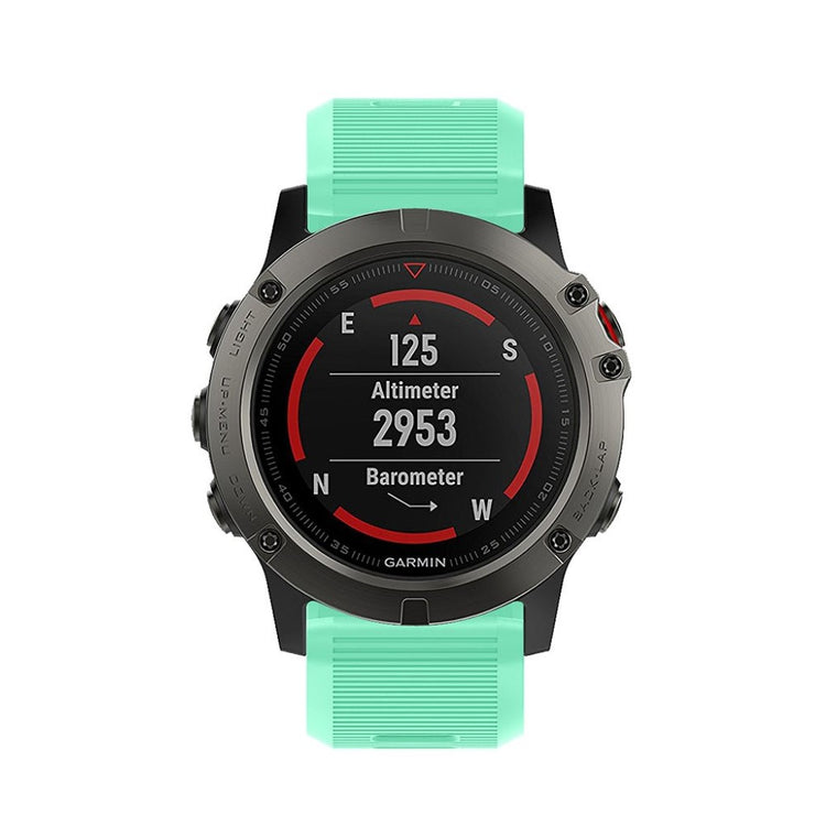 Tidsløst Garmin Fenix 5X Plus Silikone Rem - Grøn#serie_3