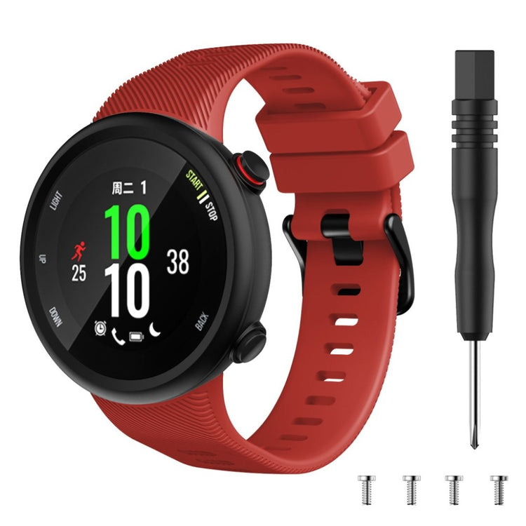 Sejt Garmin Forerunner 45S Silikone Rem - Rød#serie_4