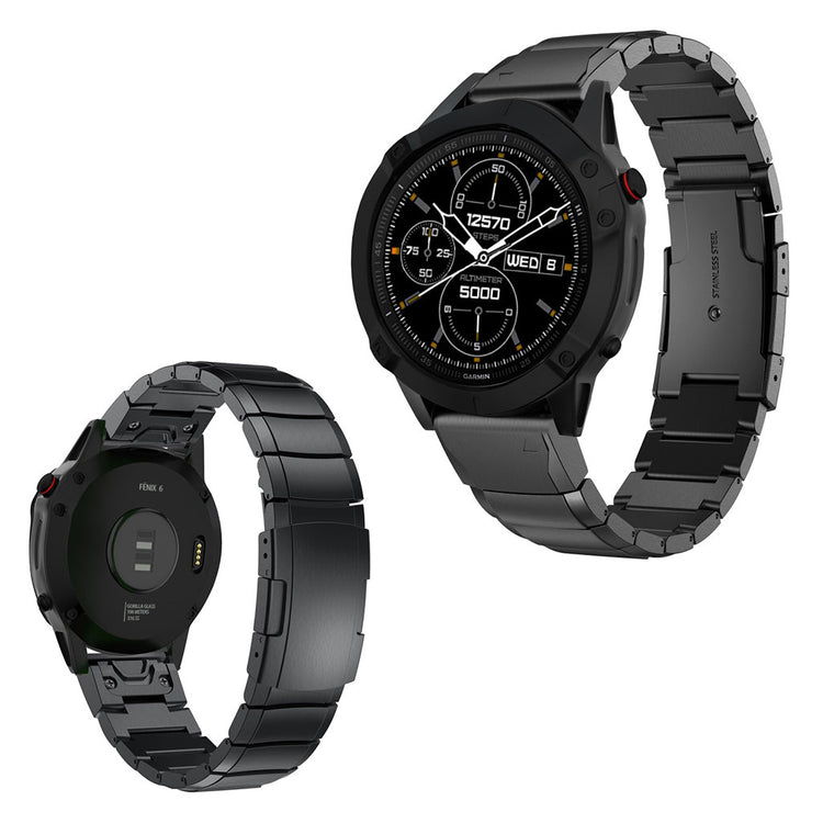 Elegant Garmin Fenix 6 Metal Rem - Sort#serie_1