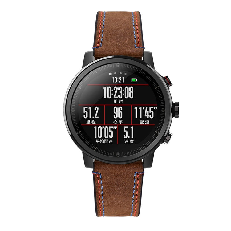 Rigtigt sejt Amazfit Smartwatch 2 Ægte læder Rem - Brun#serie_2