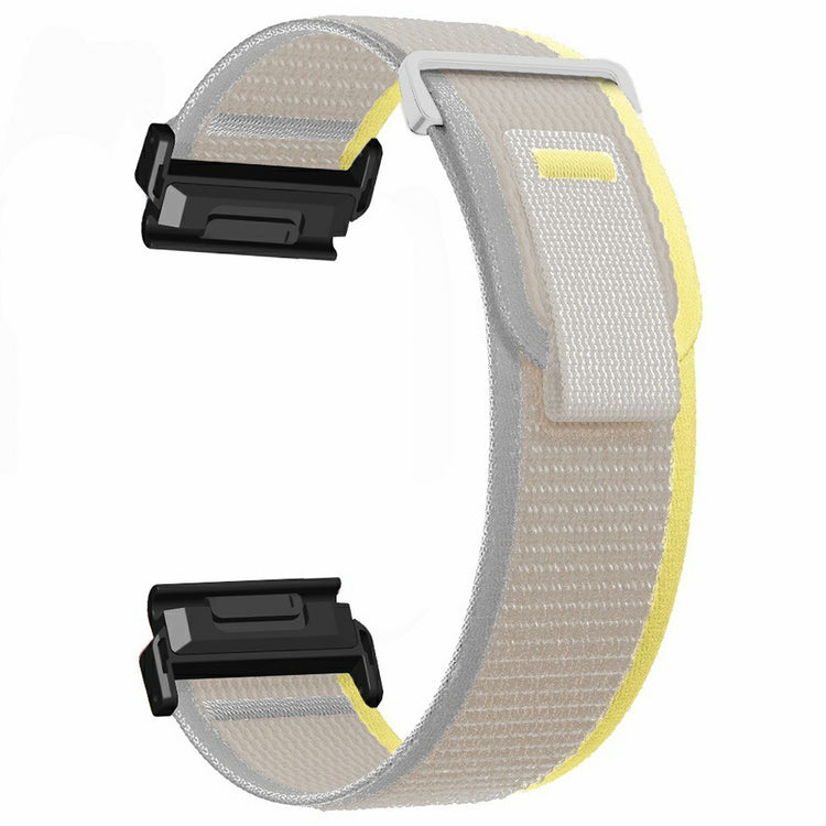 Watch Band for Garmin Fenix 7X / 6X / 5X Replacement Nylon Adjustable Loop Fastener Strap - Cream+White#serie_7