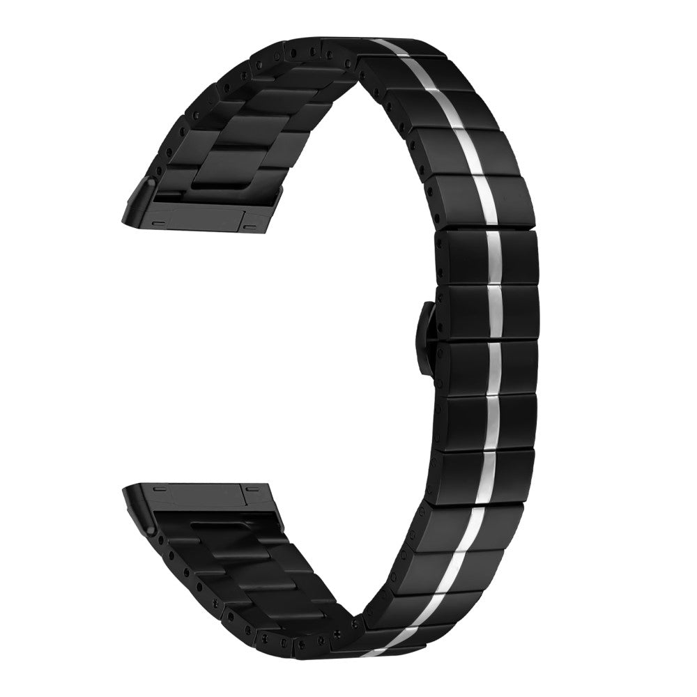 Fitbit Sense / Versa 3 Stainless Steel Watch Strap Wrist Band Replacement - Black+Silver#serie_2