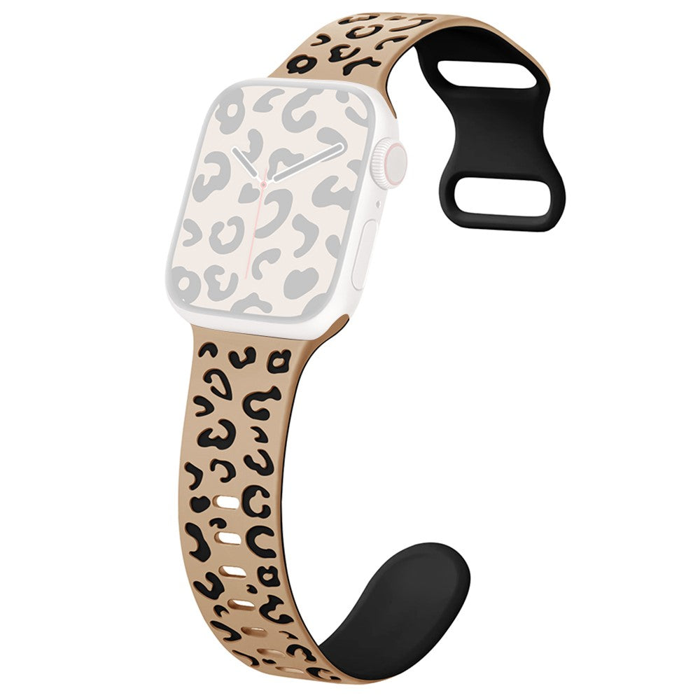 Apple Watch Series 49mm - 45mm - 44mm - 42mm Leopard Silicone Strap - Milk Tea+Black#serie_6