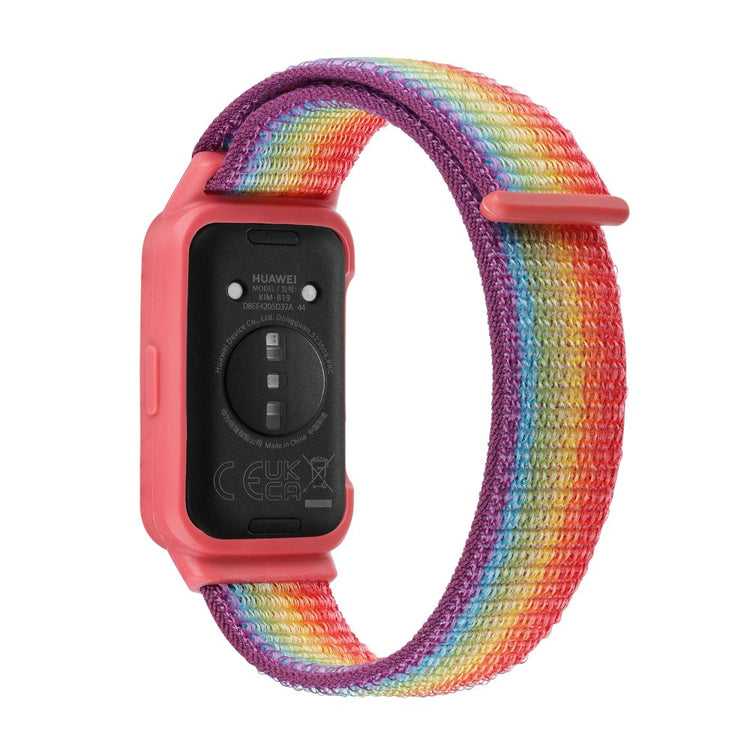 Huawei Band 8 / 9 Nylon Loop Watch Strap with Integrated Flexible Protective Case - Rainbow#serie_1