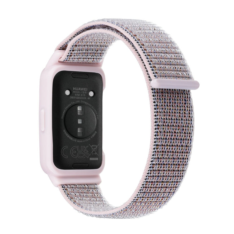 Huawei Band 8 / 9 Nylon Loop Watch Strap with Integrated Flexible Protective Case - Pink#serie_3