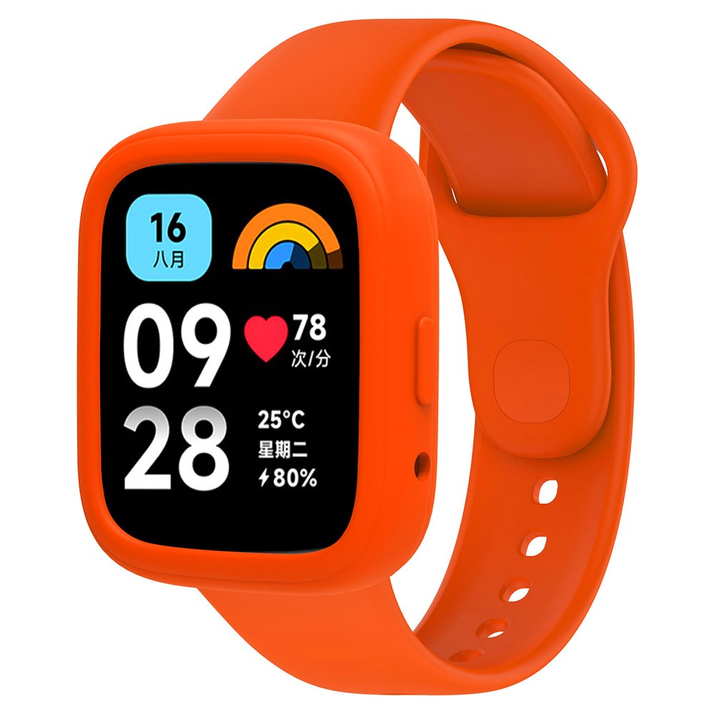 Xiaomi Redmi Watch 3 Active Silicone Strap Replacement Wrist Band with Watch Case - Orange#serie_5