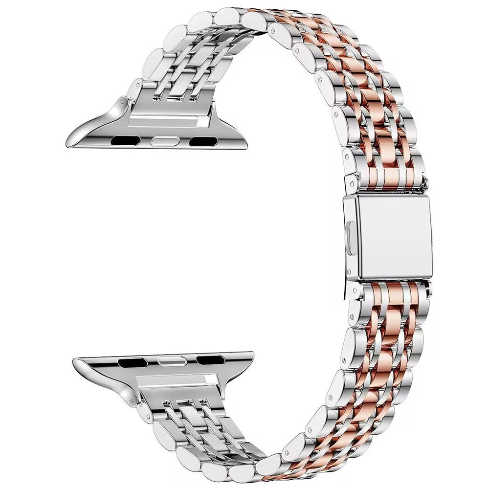 Apple Watch Series 41mm - 40mm - 38mm Watch Strap Stainless Steel Band - Silver+Rose Gold#serie_2