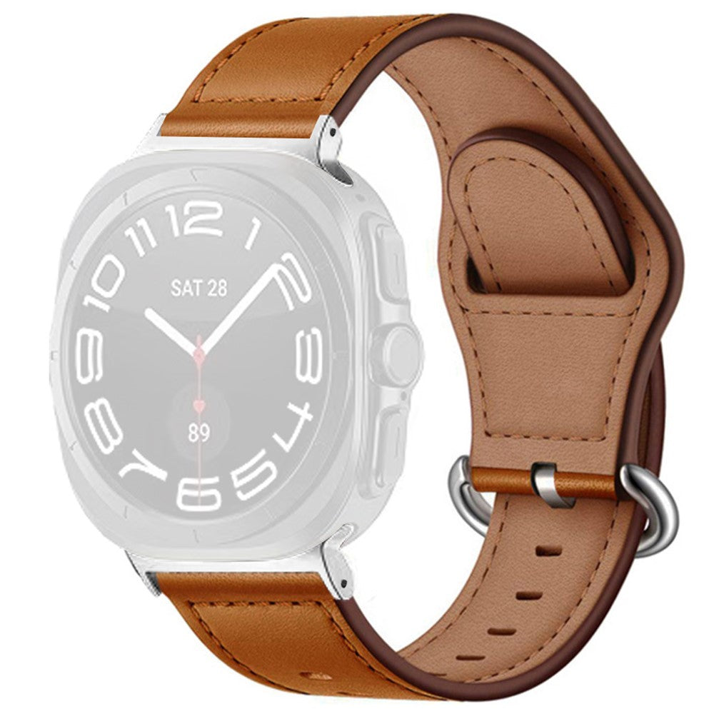 Samsung Galaxy Watch Ultra 47mm Watch Strap Genuine Cow Leather Wrist Band - Brown#serie_2