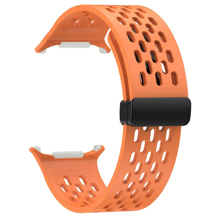 Samsung Galaxy Watch Ultra 47mm Silicone Watch Band Magnetic Folding Buckle Wrist Strap - Orange#serie_6