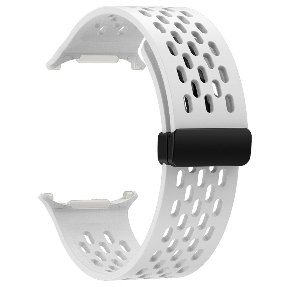 Samsung Galaxy Watch Ultra 47mm Silicone Watch Band Magnetic Folding Buckle Wrist Strap - White#serie_8