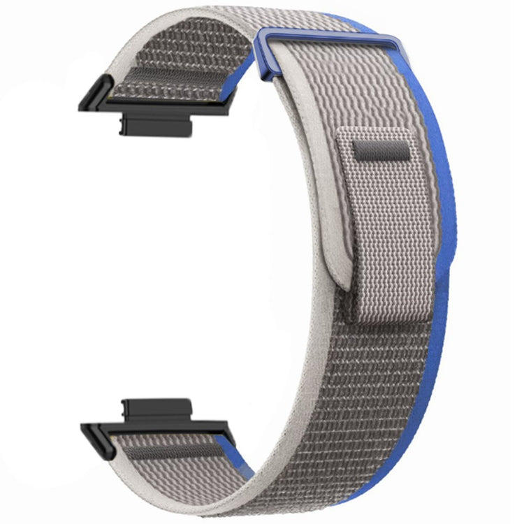 Huawei Watch Fit 3 Nylon Watch Band Adjustable Loop Fastener Strap - Blue+Grey#serie_6