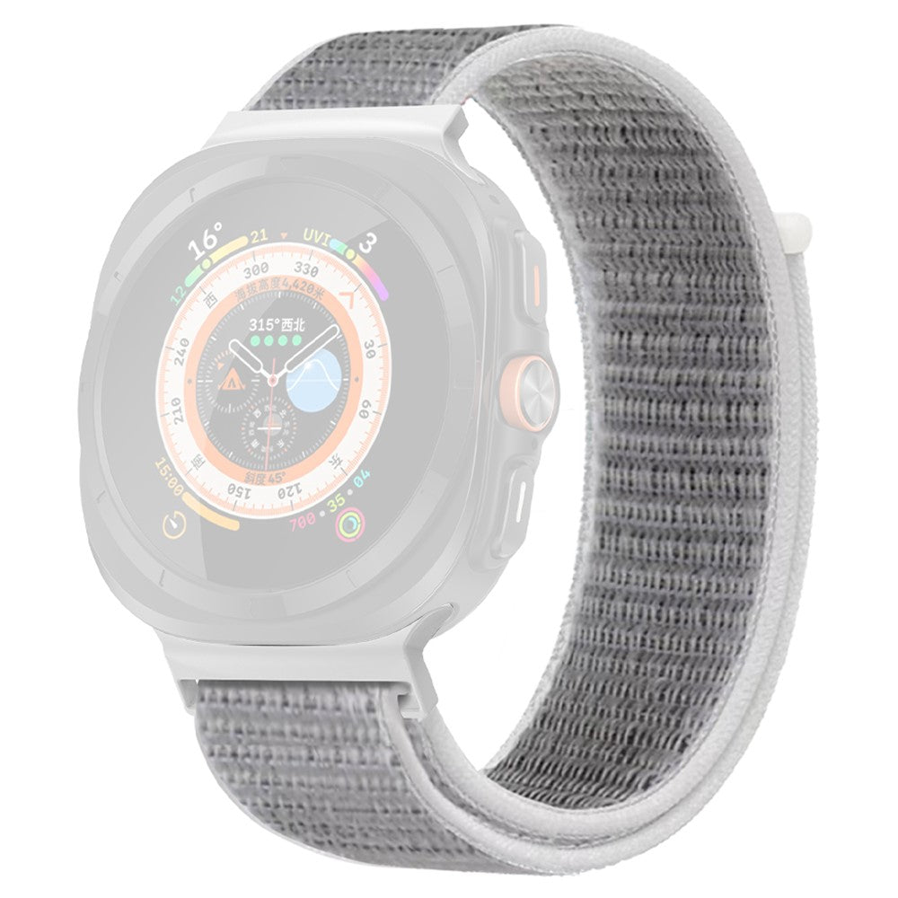 KALEBOL Samsung Galaxy Watch Ultra 47mm Adjustable Braided Nylon Band Replacement Wrist Strap - Grey+White#serie_10