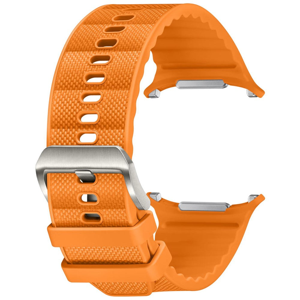 Samsung Galaxy Watch Ultra 47mm Silicone Coated Nylon Watch Band Adjustable Strap - Orange#serie_2