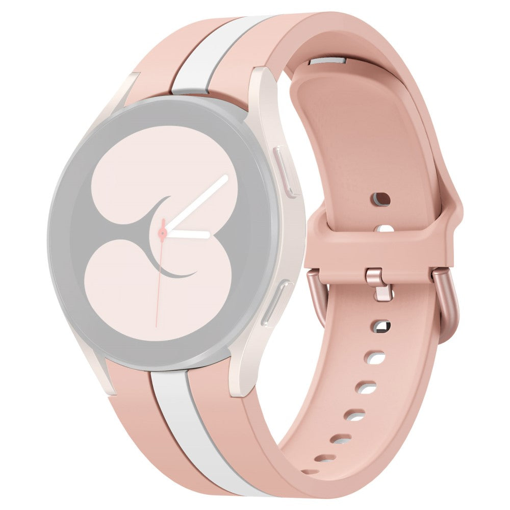 KALEBOL Samsung Galaxy Watch 20mm Watch Strap Dual Color Silicone Band - Pink+White#serie_2