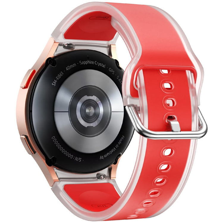 Samsung Galaxy Watch 20mm Transparent Design Watch Band Adjustable Silicone Strap - Transparent Red#serie_5