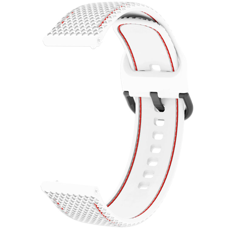 Samsung Galaxy Watch3 45mm / Garmin Forerunner 265 / Venu 3 Stitching Line Silicone Watch Band 22mm Wrist Strap - White#serie_10