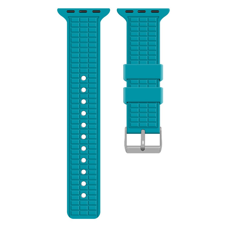 Apple Watch Series 41mm - 40mm - 38mm Strap Grid Pattern Silicone Watch Band - Teal Green#serie_4