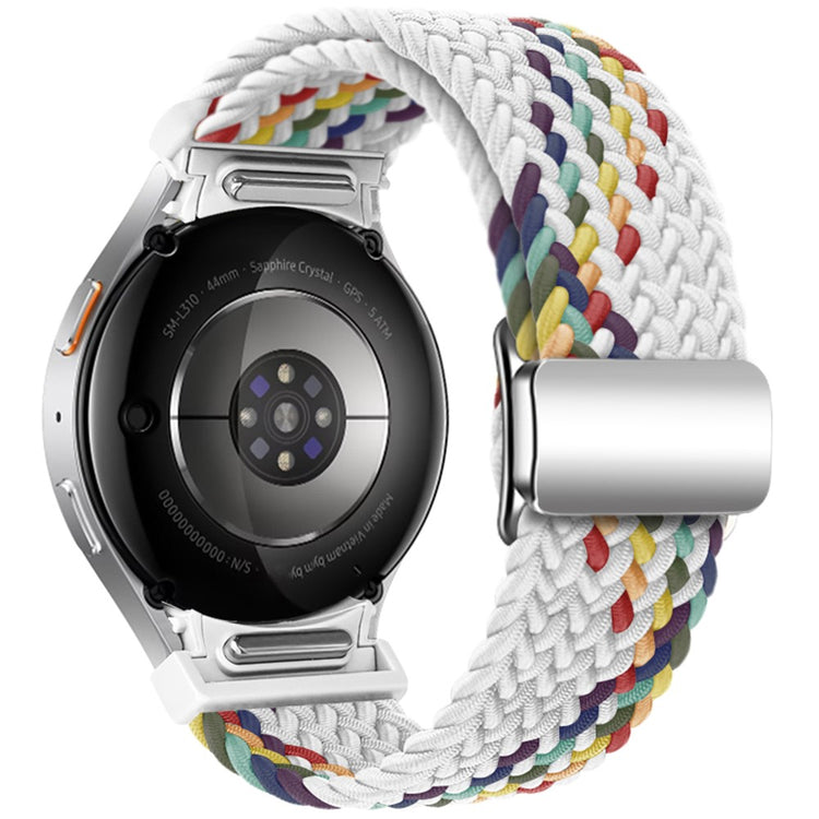 Samsung Galaxy Watch 20mm Braided Watch Band Magnetic Strap - White Rainbow#serie_4