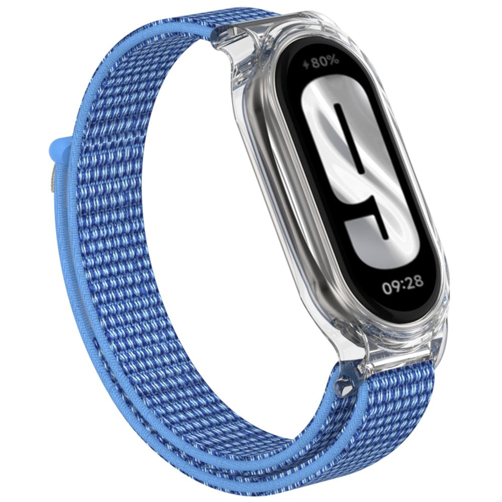 Xiaomi Mi Band 9 / Smart Band 8 Watch Band Nylon Loop Wrist Strap with Bump Resistant Watch Case - Cape Blue#serie_11