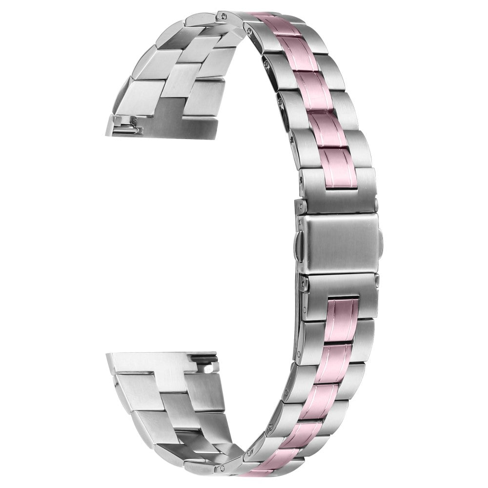 Fossil Gen 5 Carlyle Stainless Steel Band Lines Design Ultra-Thin Watch Strap - Silver+Rose Pink#serie_4