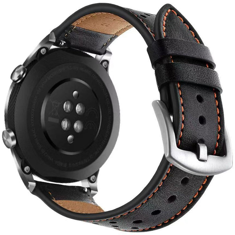 Samsung Galaxy Watch Ultra 47mm Multiple Holes Watch Strap Vintage Genuine Cow Leather Wrist Band - Black#serie_1