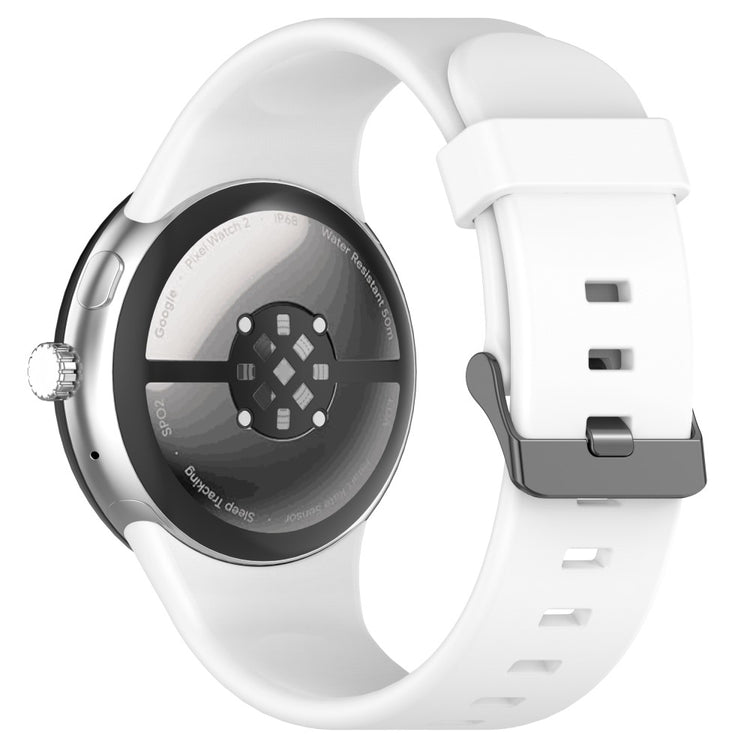 Google Pixel Watch 3 45mm Silicone Watch Band Replacement Strap with Metal Connector - White#serie_2