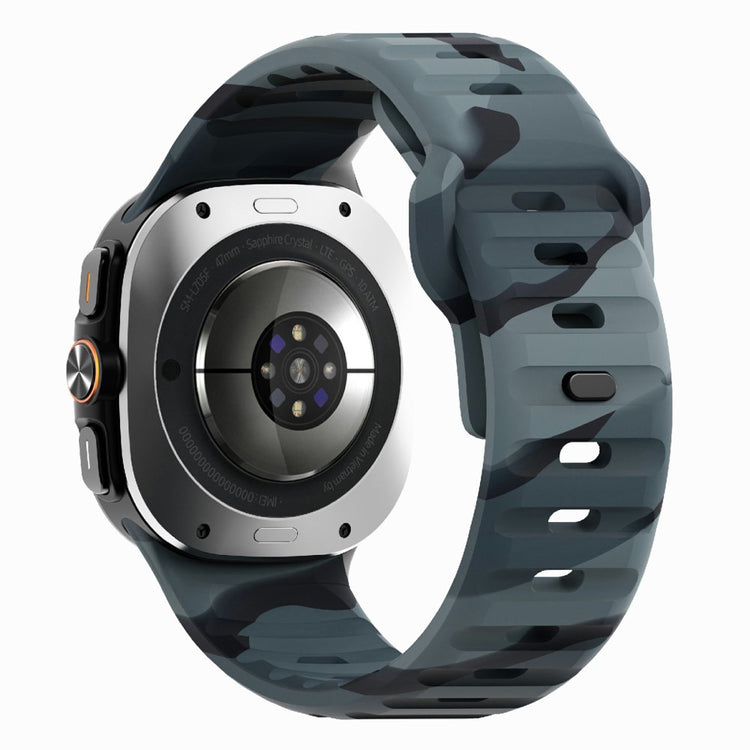 Samsung Galaxy Watch Ultra 47mm Silicone Watch Band Breathable Sport Watch Strap - Black Grey Camouflage#serie_4
