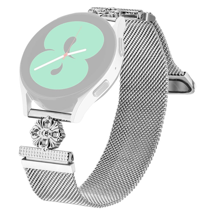 Garmin Fenix 7S Milanese Band Flower Stainless Steel Magnetic Mesh Watch Strap - Silver#serie_1