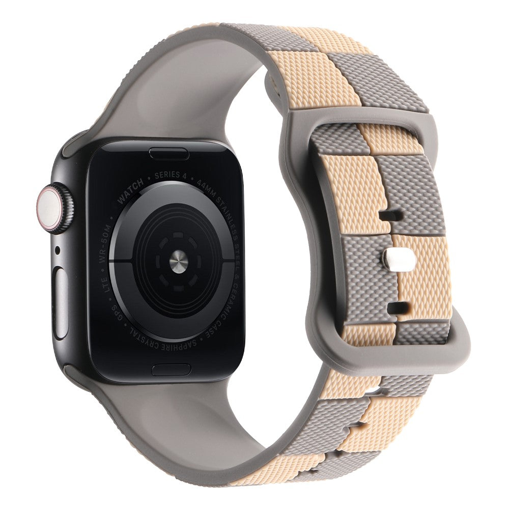 KALEBOL Strap for Apple Watch Series 49mm - 45mm - 44mm - 42mm Silicone Band - Grey+Brown#serie_2