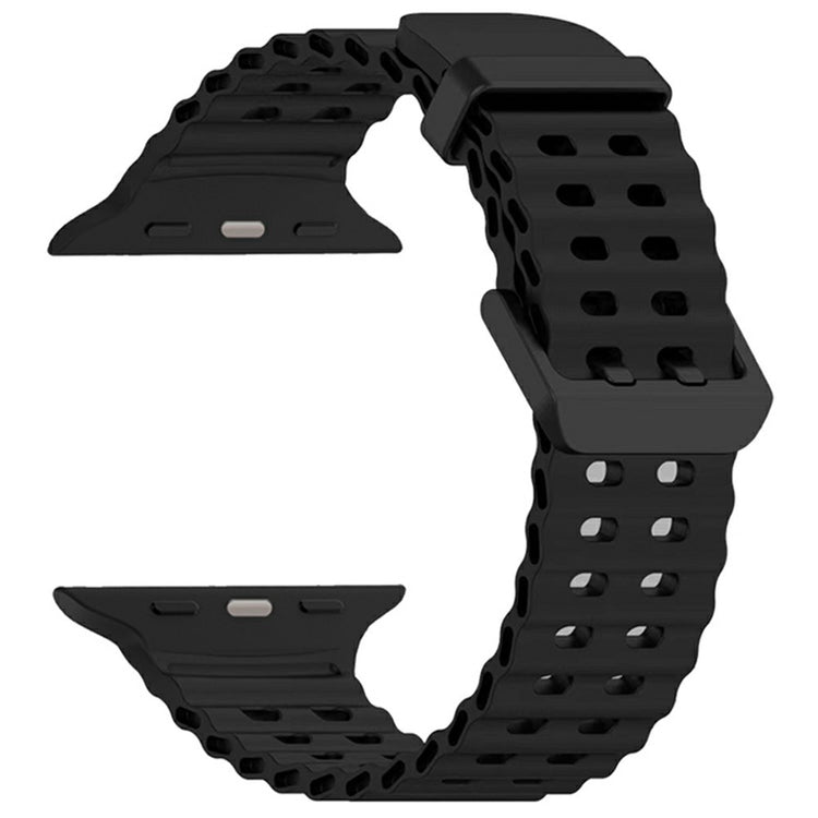 Silicone Strap for Apple Watch Series 49mm - 45mm - 44mm - 42mm Ocean Band - Black#serie_1