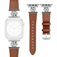 Ajaton Apple Smartwatch Aitoa Nahkaa Ja Metalli Yleinen Ranneke