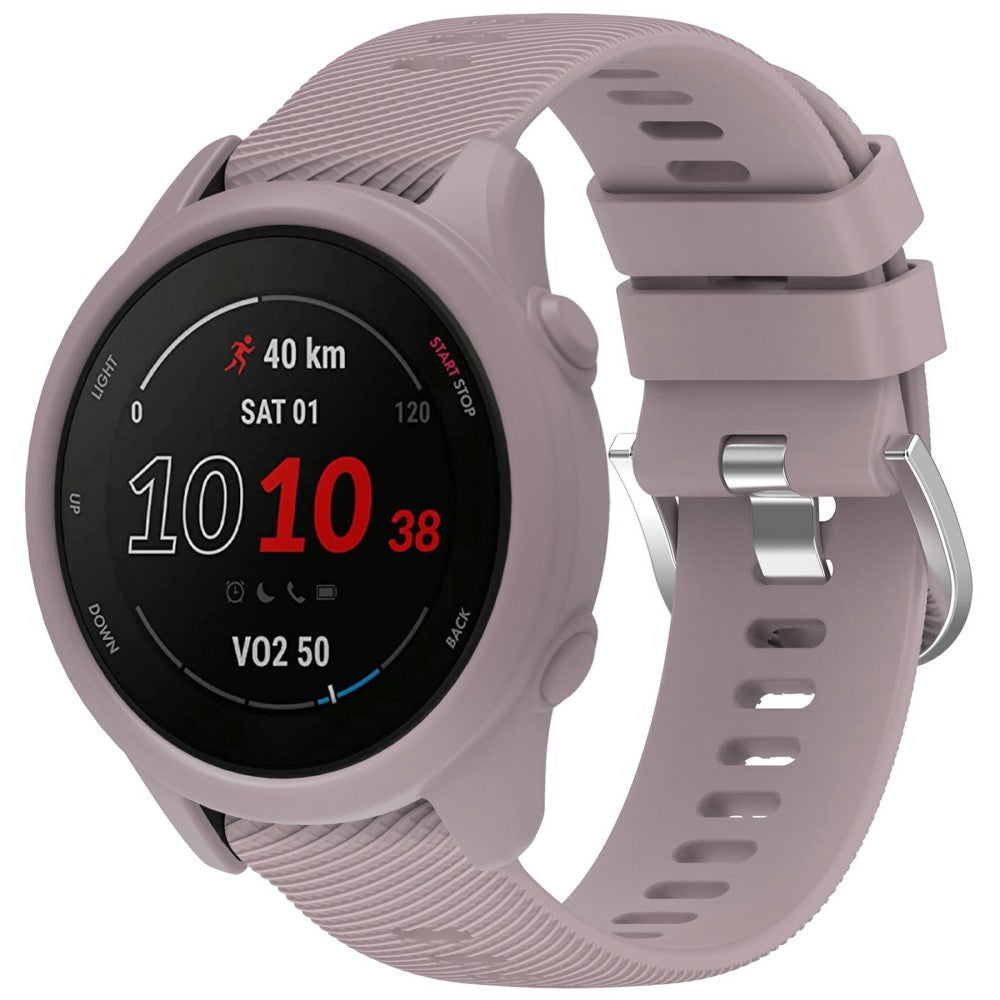 Garmin Forerunner 255 / Forerunner 265 Cross-Texture Silicone Band with Watch Case - Light Purple#serie_8