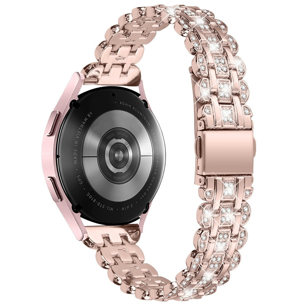 Samsung Galaxy Watch7 44mm / 40mm Watch Band Rhinestone Decor Smart Watch Strap - Rose Pink#serie_1