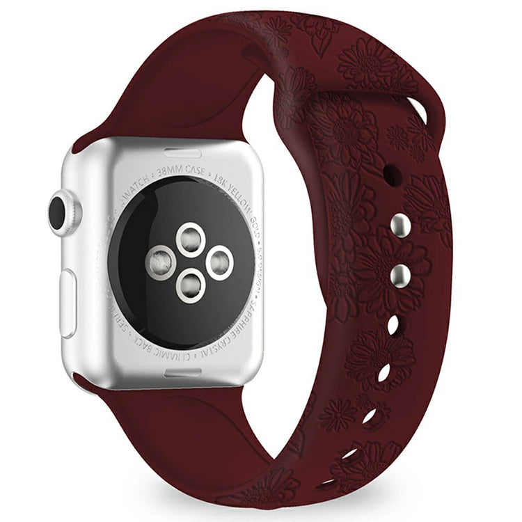 Silicone Strap for Apple Watch Series 41mm - 40mm - 38mm - Sunflower Wine Red#serie_14