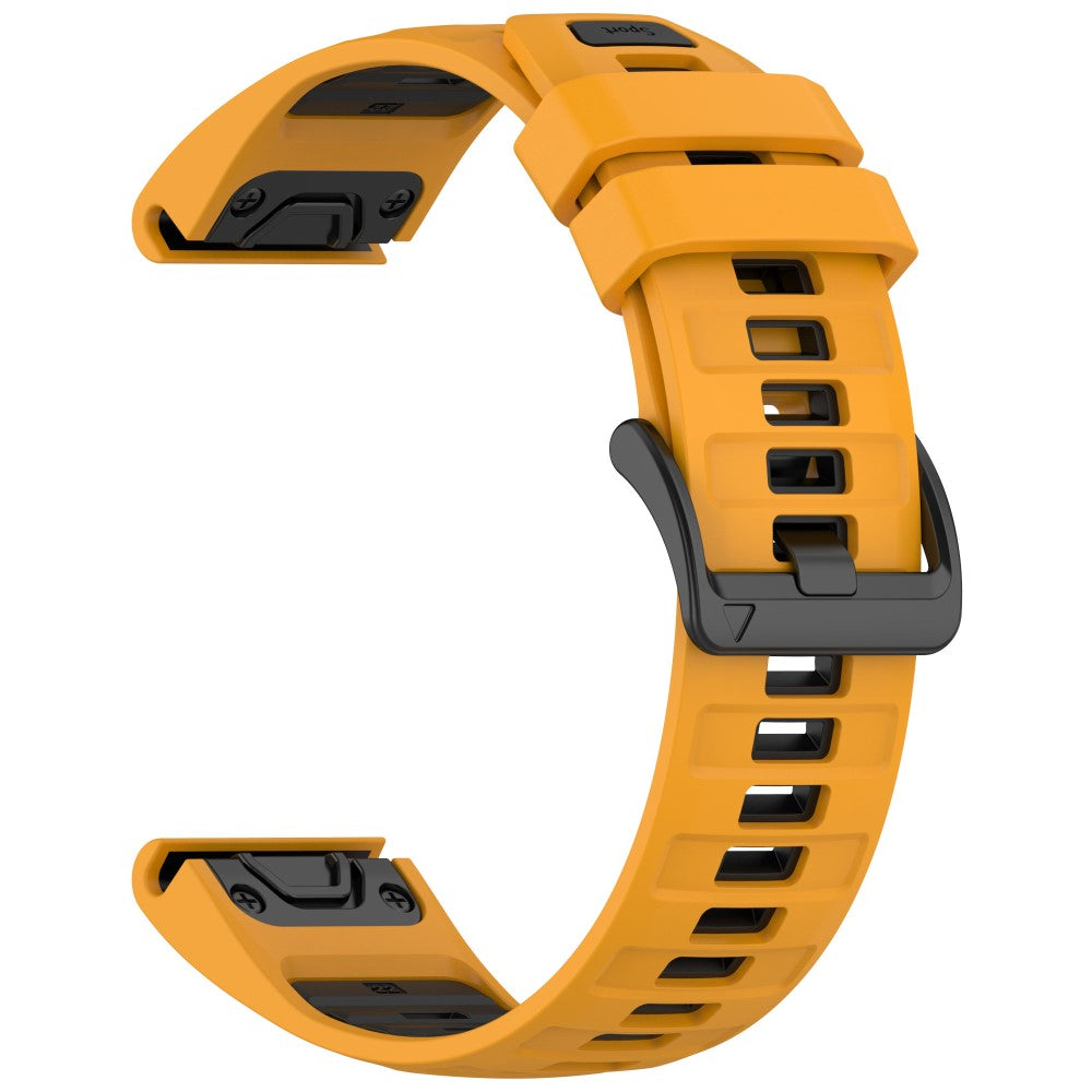 22mm Strap Garmin Fenix 8 47mm / Fenix E 47mm / Quatix 7 Pro Universal Silicone Watch Band - Orange+Black#serie_3