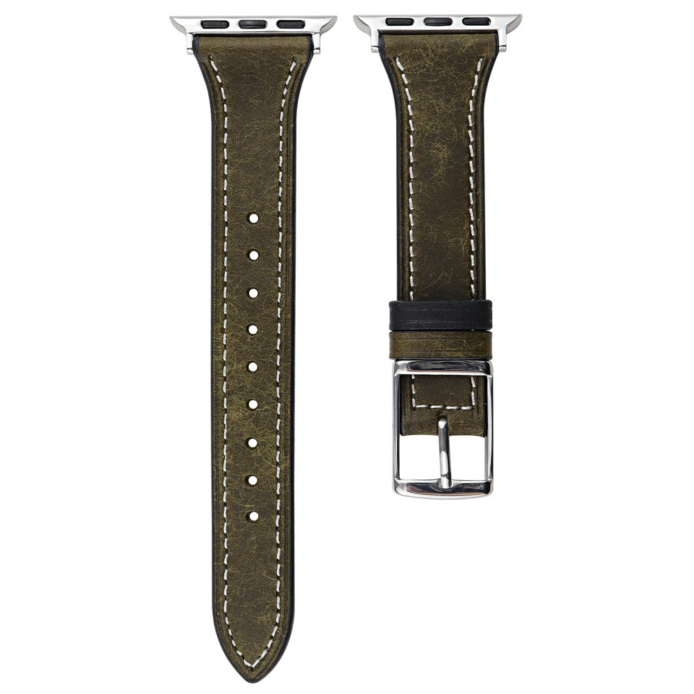 Apple Watch Series 41mm - 40mm - 38mm Genuine Leather Watch Band - Blackish Green#serie_3