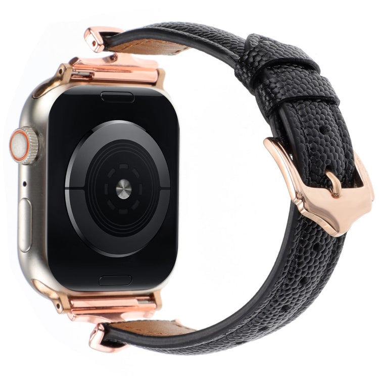 Apple Watch Series 41mm - 40mm - 38mm Watch Band Genuine Leather - Rose Gold / Black#serie_2