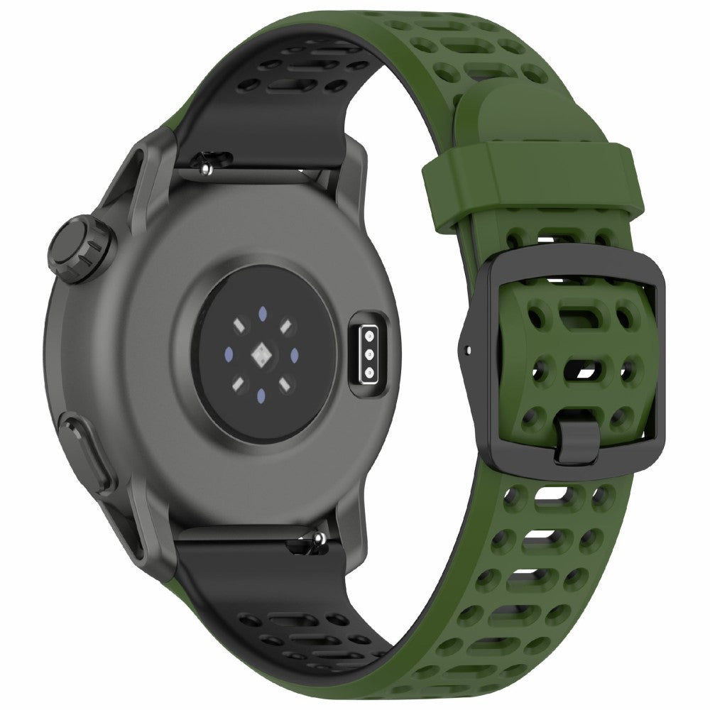 Coros Pace 3 / Apex 2 Pro / Apex Pro Silicone Watch Band Dual Color 22mm Watch Strap - Army Green  /  Black#serie_6