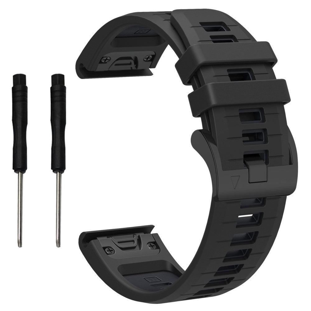 Garmin Fenix 8 47mm / Fenix E 47mm / Fenix 7 Quick Release Watch Band Dual Color 22mm Silicone Wrist Strap - Black  /  Black#serie_1