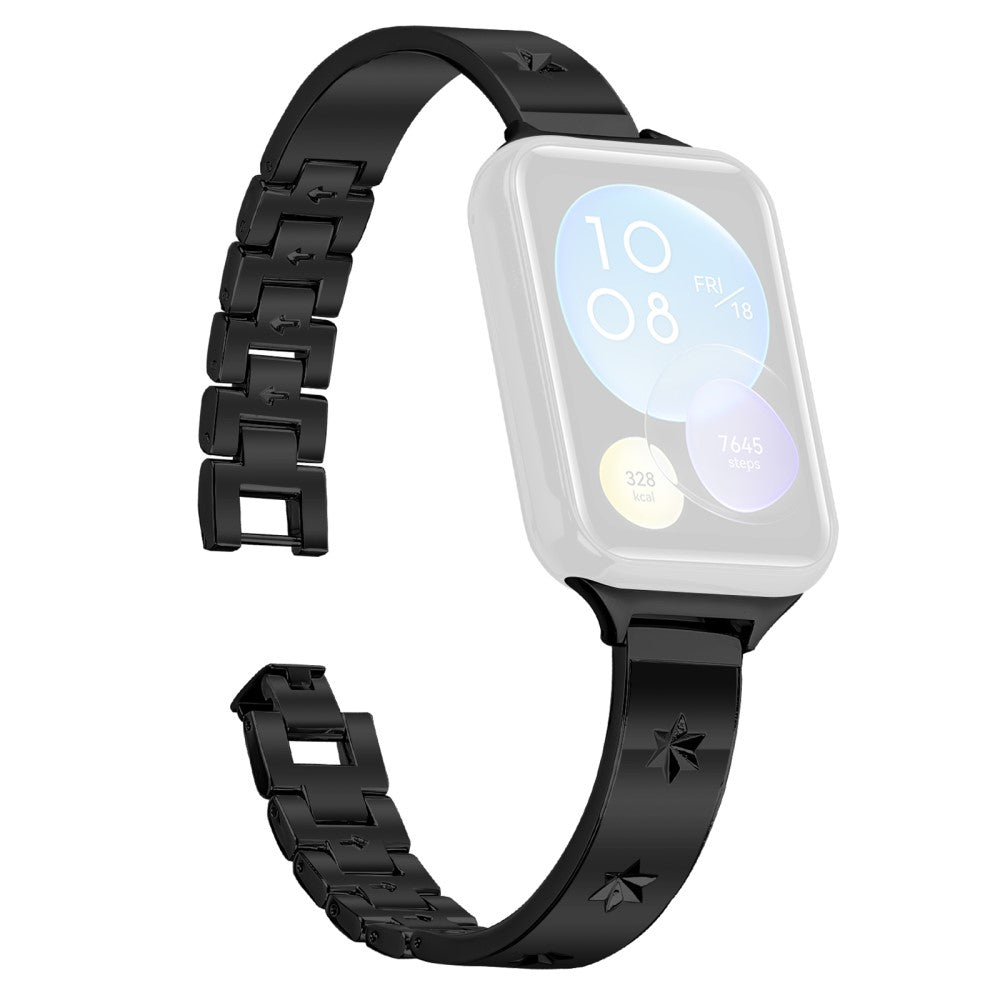 Replacement Strap Xiaomi Smart Band 8 Pro Metal Watch Band Snowflake Pattern - Black#serie_1