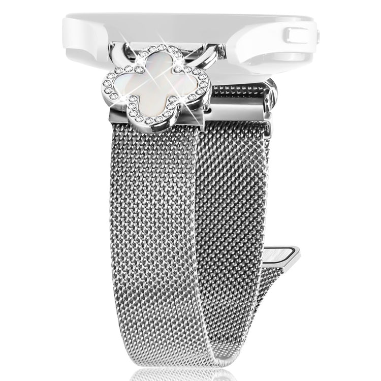 Huami Amazfit GTS 2 mini Milanese Band Electroplated Metal Watch Strap Clover Decor, Size: S - Silver  /  Colored#serie_2