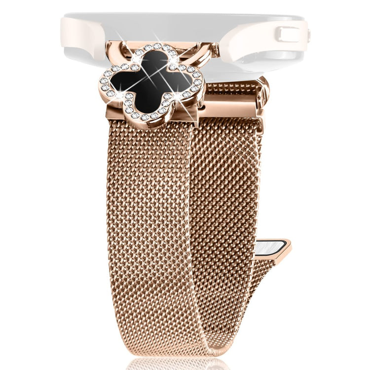 Withings Steel Milanese Band Stainless Steel Watch Strap Clover Decor, Size: S - Rose Gold  /  Black Shell#serie_4