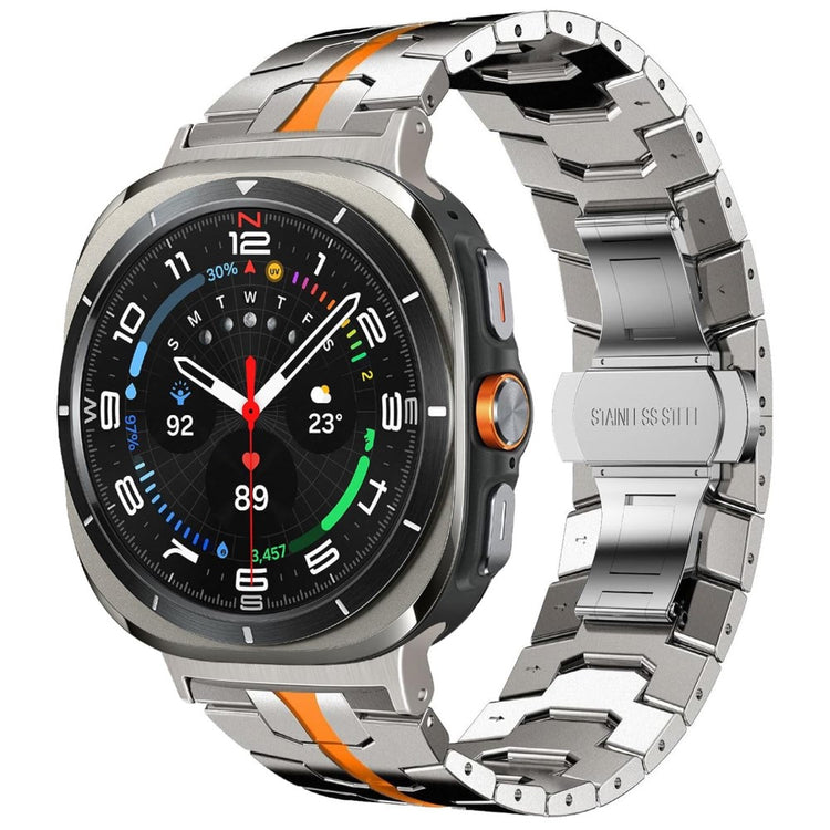 Samsung Galaxy Watch Ultra 47mm Butterfly Buckle Titanium Alloy Watch Band - Titanium+Orange#serie_4