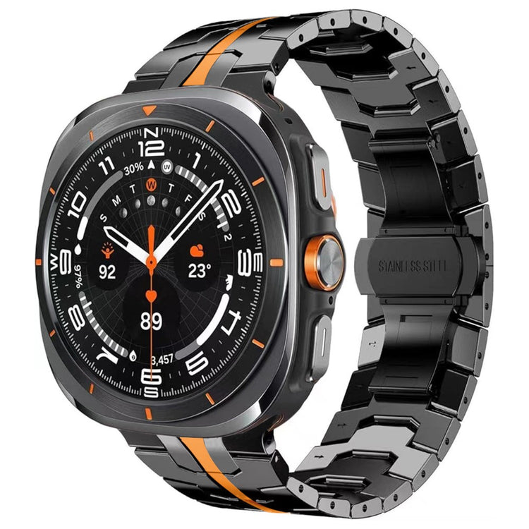 Samsung Galaxy Watch Ultra 47mm Butterfly Buckle Titanium Alloy Watch Band - Black+Orange#serie_5