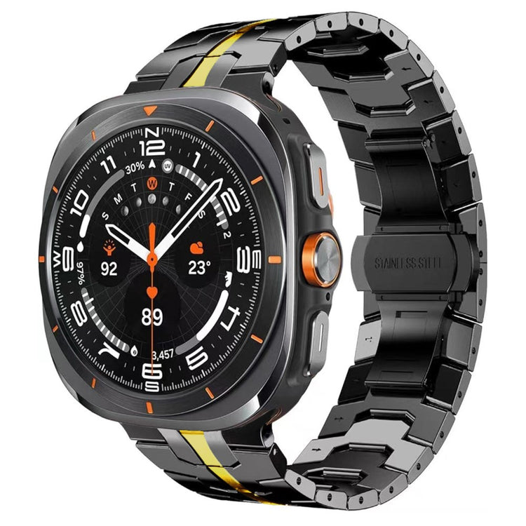 Samsung Galaxy Watch Ultra 47mm Butterfly Buckle Titanium Alloy Watch Band - Black+Gold#serie_6